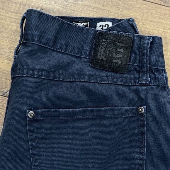 Born Fly Pants Mens 32 Straight Chino Button Fly 5 Pocket Streetwear Blue - Picture 11 of 14